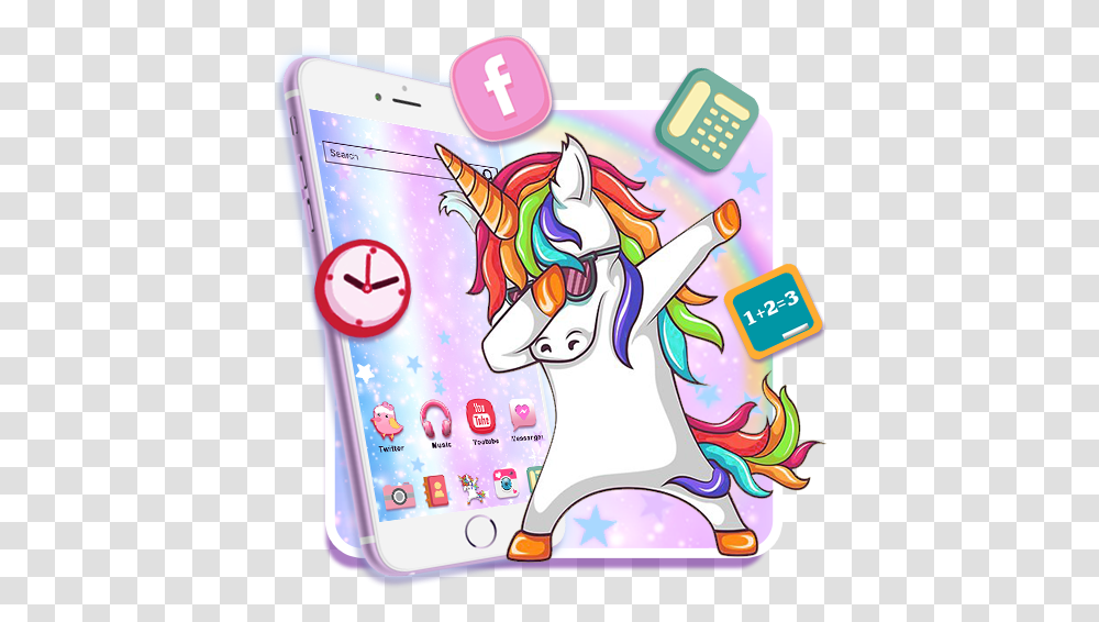 Funny Unicorn Themes Hd Wallpapers 3d Icons Apk 10 Dabbing Unicorn, Electronics, Phone, Text, Mobile Phone Transparent Png