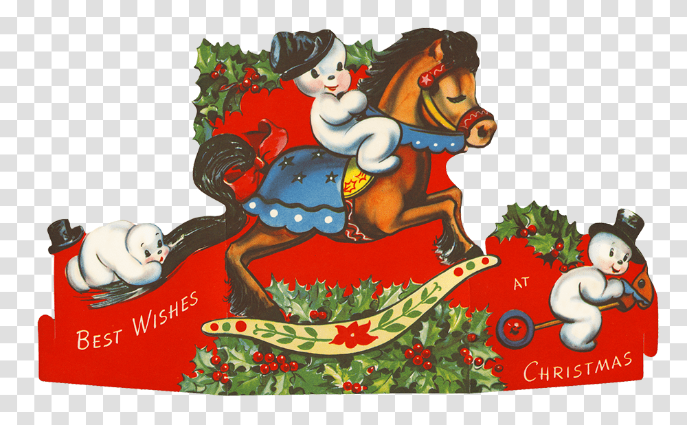 Funny Vintage Christmas Clip Art With Snowmen Cartoon, Leisure Activities, Advertisement, Floral Design Transparent Png