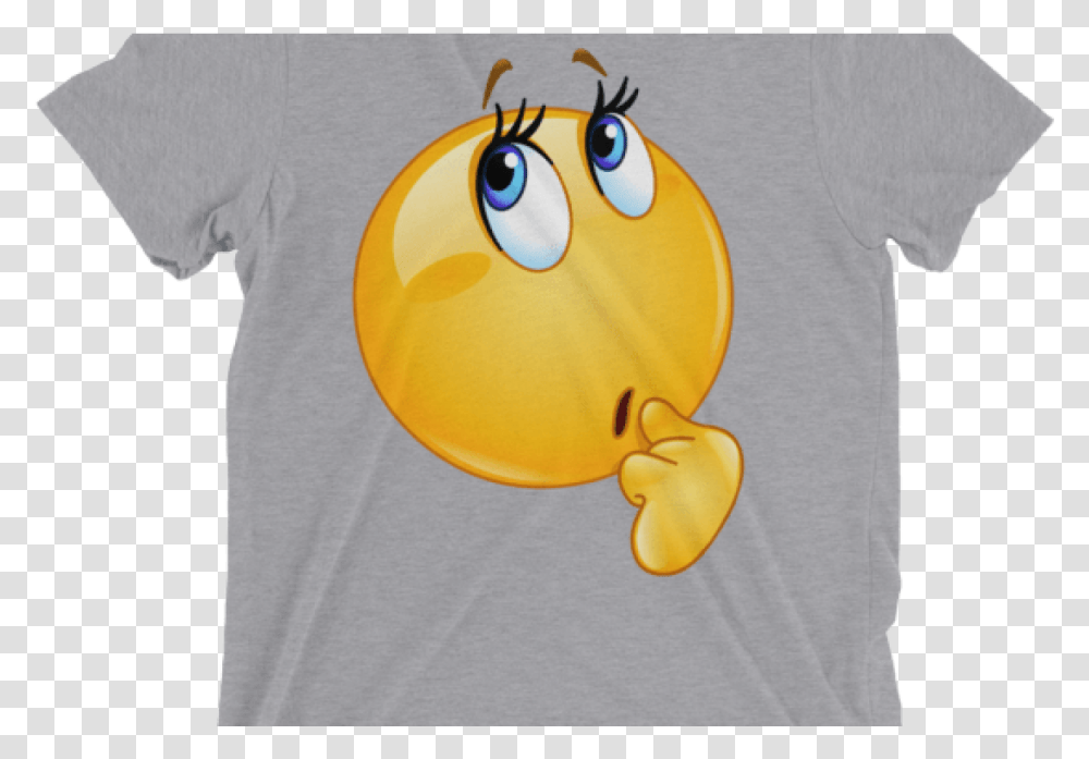 Funny Wonder Female Emoji Face T Shirt Women's Thinking T Shirt, Apparel, T-Shirt, Applique Transparent Png