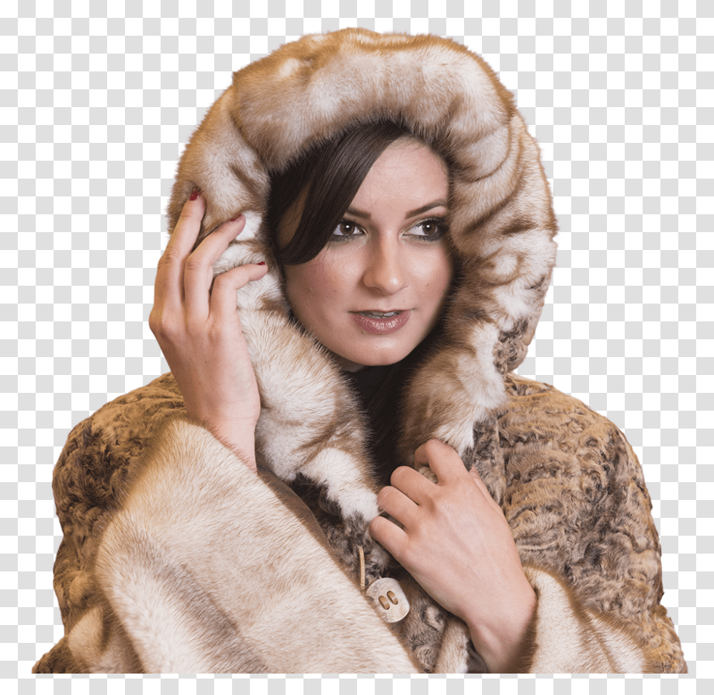Fur Coat, Apparel, Hood, Person Transparent Png