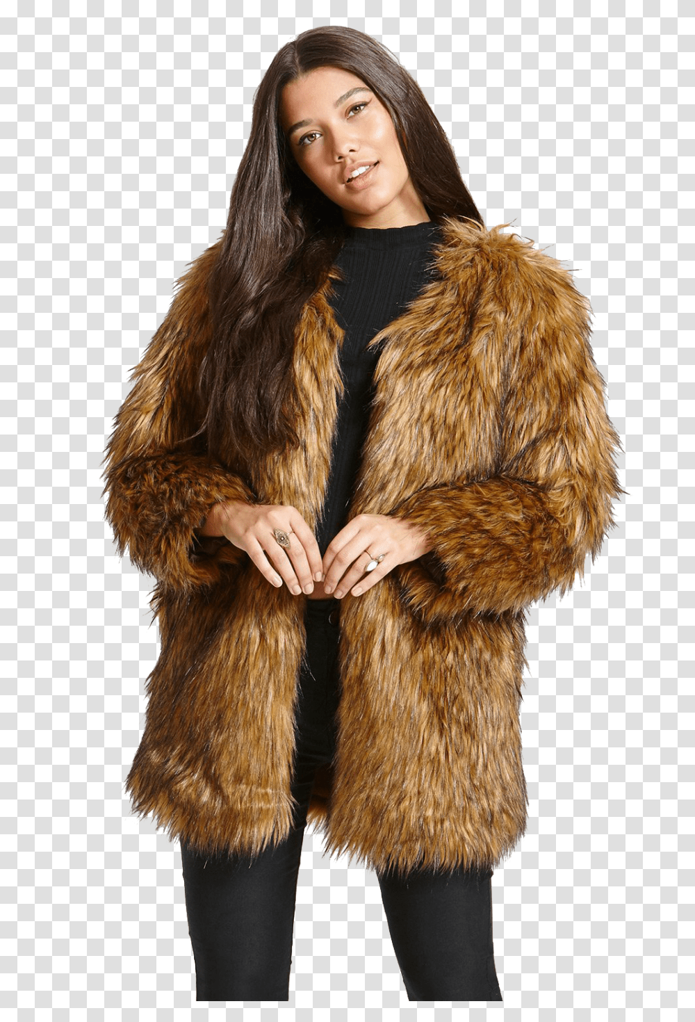 Fur Coat, Apparel, Overcoat, Person Transparent Png