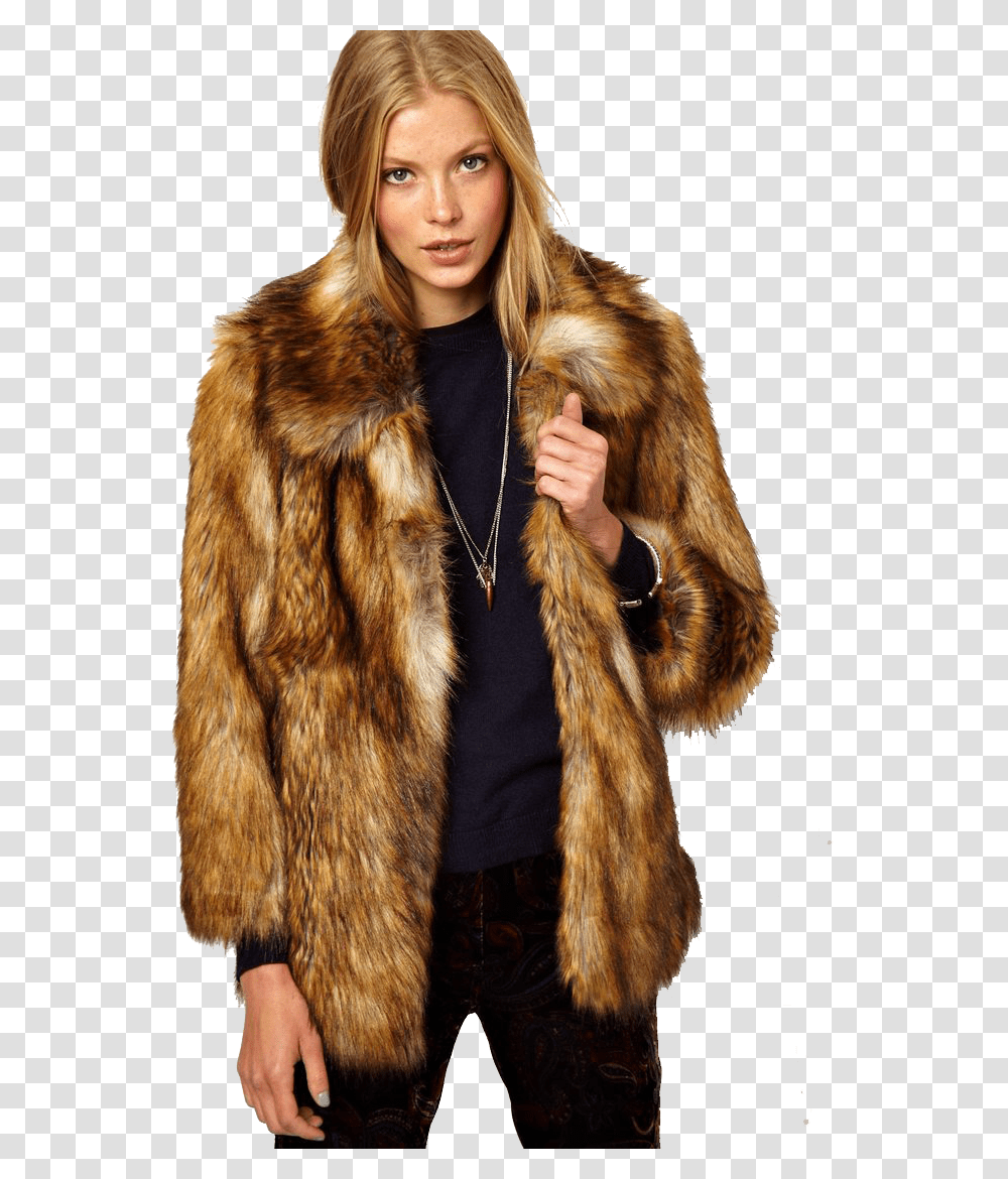 Fur Coat, Apparel, Overcoat, Person Transparent Png