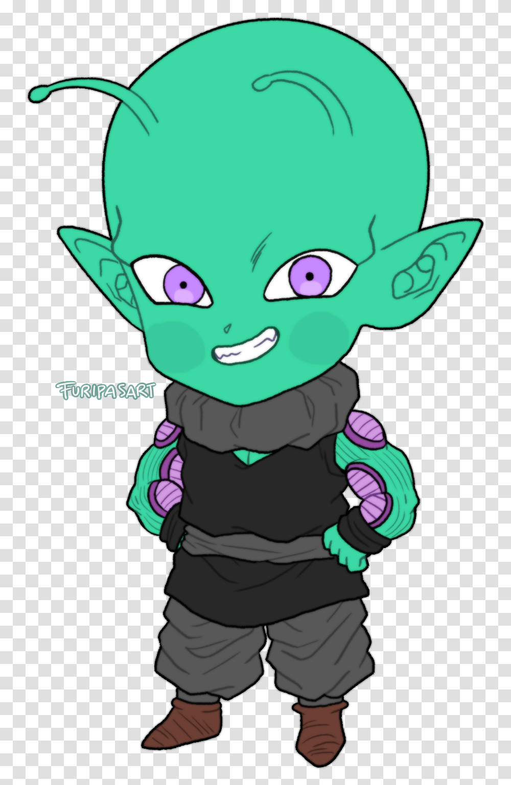 Furi As A Namekian And An Android In Perfect Namekian, Green, Person Transparent Png