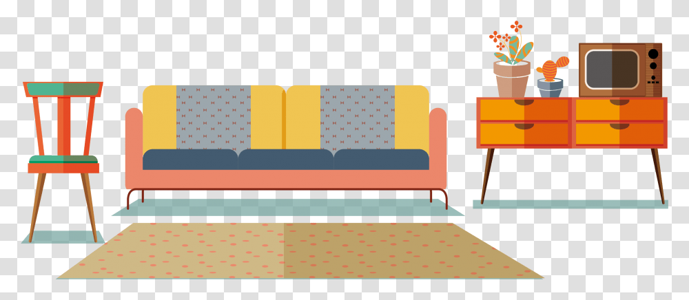 Furniture Clipart Home Furnishings Living Room Background Clipart, Couch, Cushion, Chair, Canvas Transparent Png
