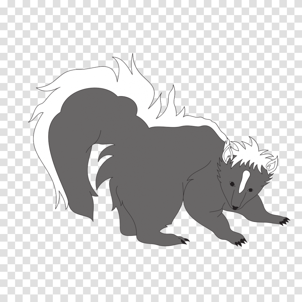 Furry Gray Skunk Clip Arts For Web Vector Graphics, Animal, Stencil, Mammal, Lion Transparent Png