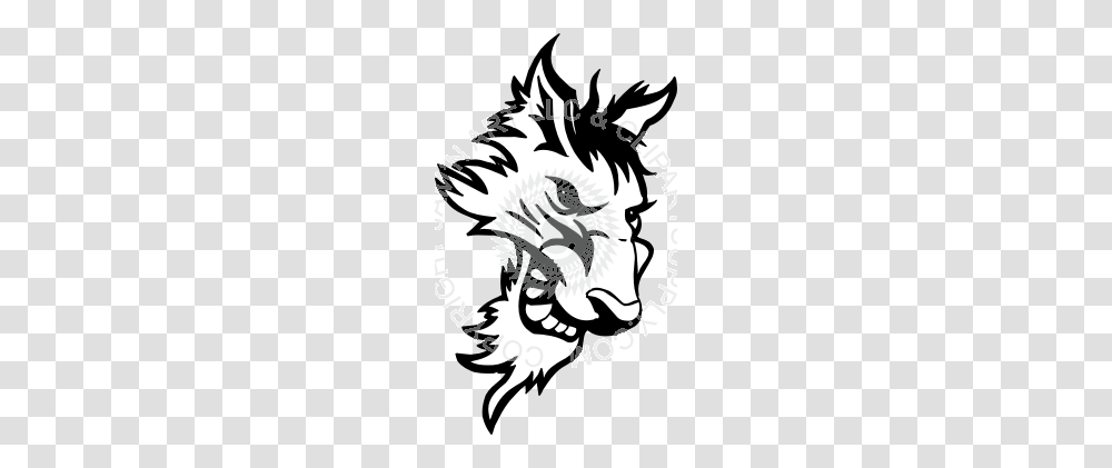 Furry Wolf Head, Stencil, Dragon Transparent Png