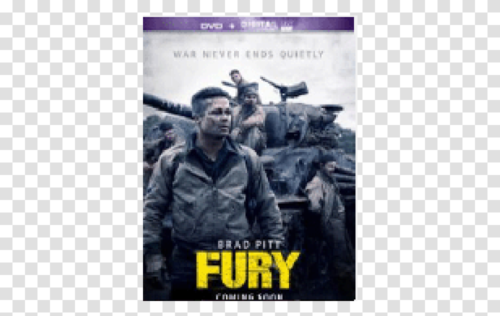 Fury Fury Dvd Poster, Advertisement, Military, Military Uniform, Soldier Transparent Png