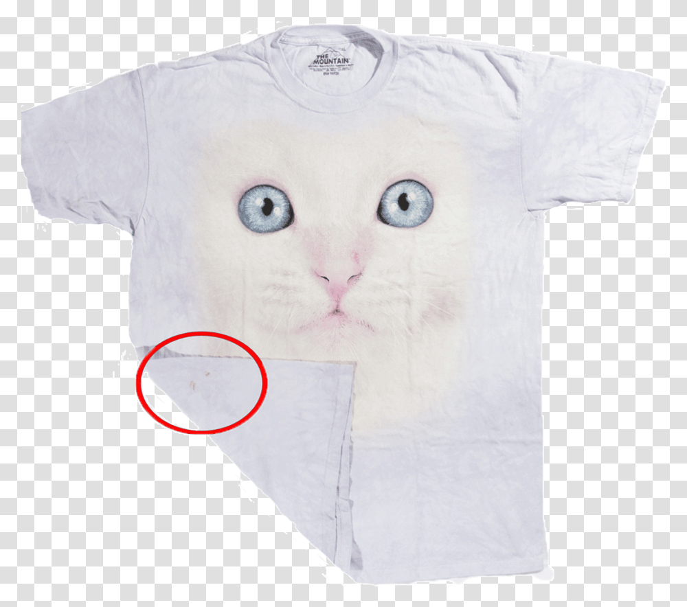 Futbolka S Defektom White Kitten Face, Apparel, T-Shirt, Angora Transparent Png
