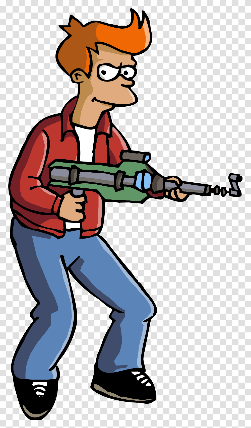 Futurama Fry Gun Image Sad Futurama, Person, Weapon, Tool Transparent Png