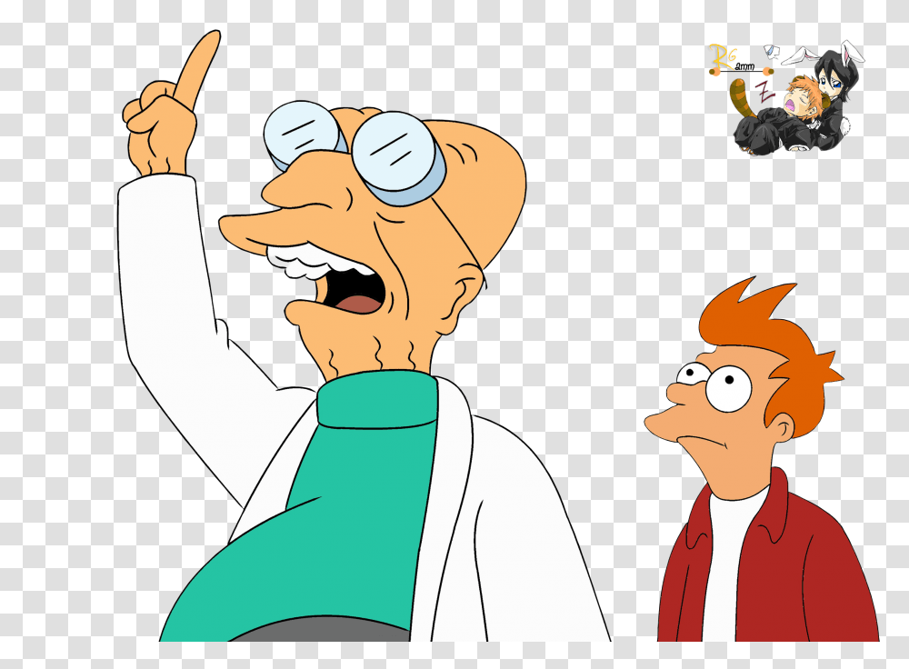 Futurama Fry Professor Image Purepng Free Futurama, Person, Sunglasses, Face, Lab Coat Transparent Png