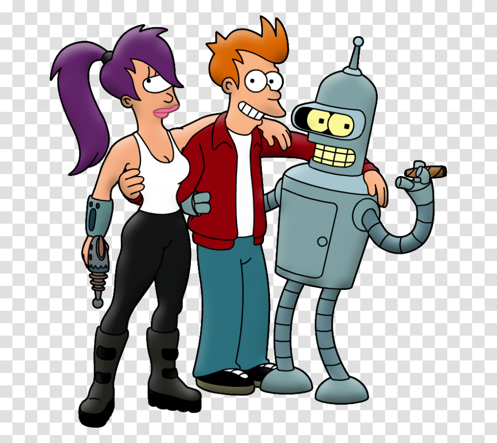 Futurama Leela Fry Bender Image For Futurama, Person, Human, Robot, Performer Transparent Png