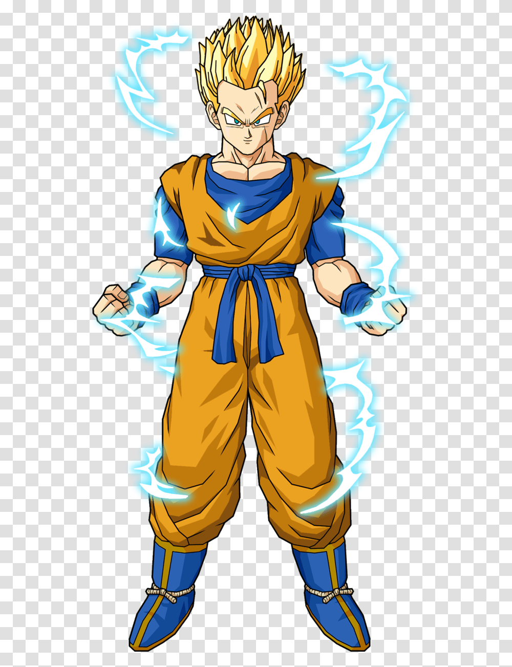 Future Gohan Ssj2 Goku Fused With Chichi, Person, Human, Hand, Costume Transparent Png