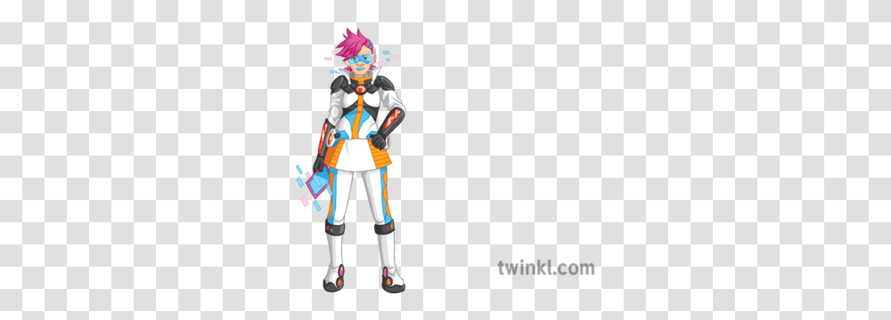 Futuristic Girl Sci Fi General People Full Length Secondary Child Touching The Spine, Person, Human, Toy, Costume Transparent Png