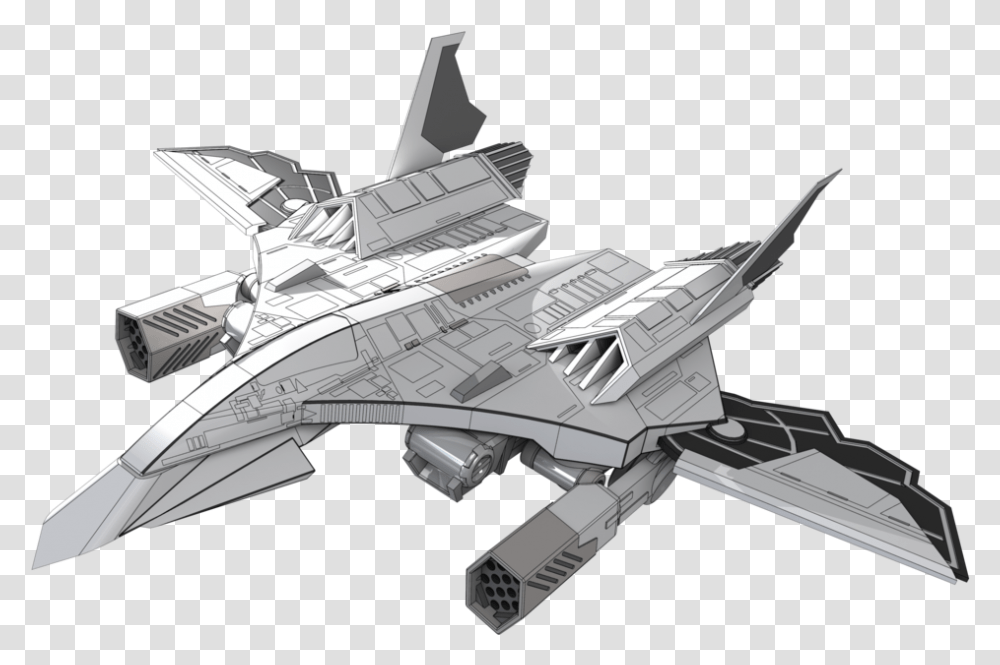Futuristic Space Fighter, Spaceship, Aircraft, Vehicle, Transportation Transparent Png