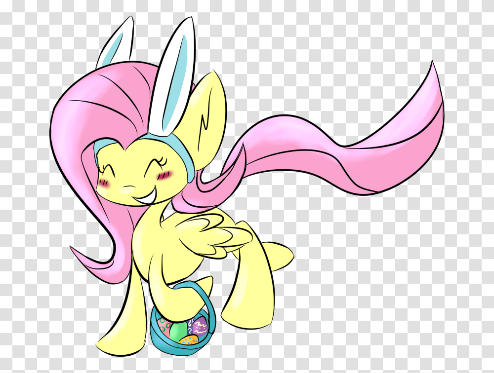Fuzzlepuzzle Bunny Ears Easter Easter Egg Fluttershy Cartoon, Animal, Mammal, Dragon Transparent Png