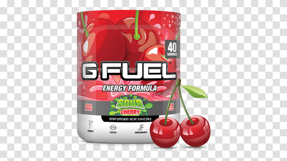 G Fuel Energy Gfuel Sour Cherry, Plant, Fruit, Food, Label Transparent Png