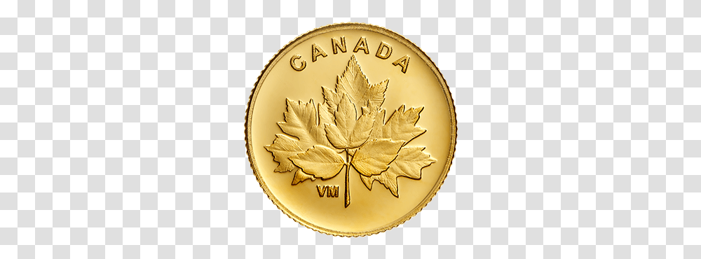 G Pure Gold Coin Bouquet Of Maple Leaves Mintage Gram Gold Coin, Money Transparent Png