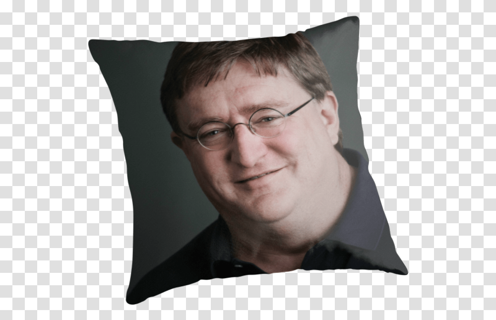 Gabe Newell Steam God Gabe Steam Sale Gif, Cushion, Person, Human, Pillow Transparent Png
