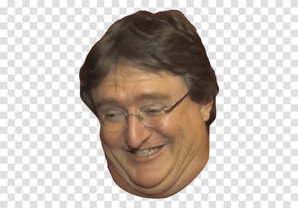 Gaben Laugh Gabe Newell Face, Person, Head, Glasses, Man Transparent Png