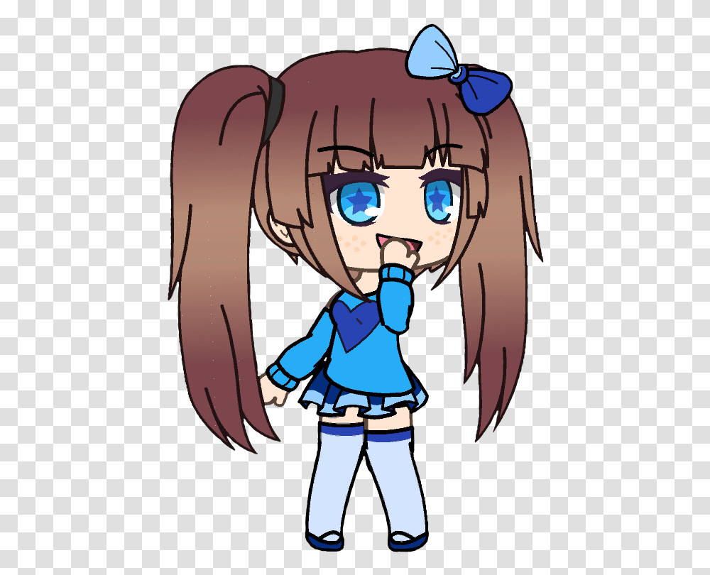 Gacha Gachalife Girl Bully Blue Bright Laughing Girl With Pigtails Gacha Life, Person, Human Transparent Png
