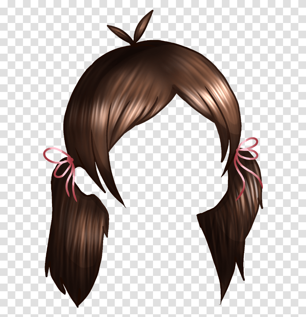 Gacha Hair Gachalife Pigtails Brown Cute Chiesuka Illustration, Bird, Back Transparent Png