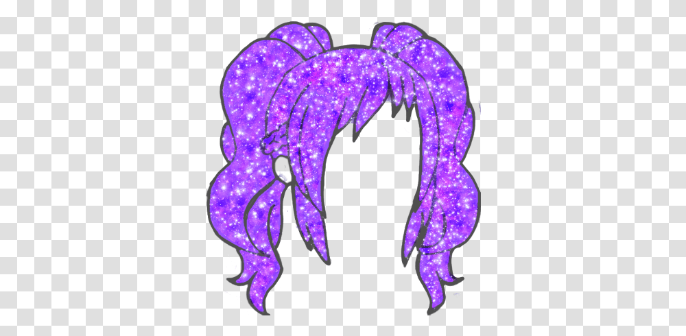 Gachalife Galaxy Gacha Hair Gachahair Gacha Life Hair Sticker, Light, Purple, Sea Life, Animal Transparent Png