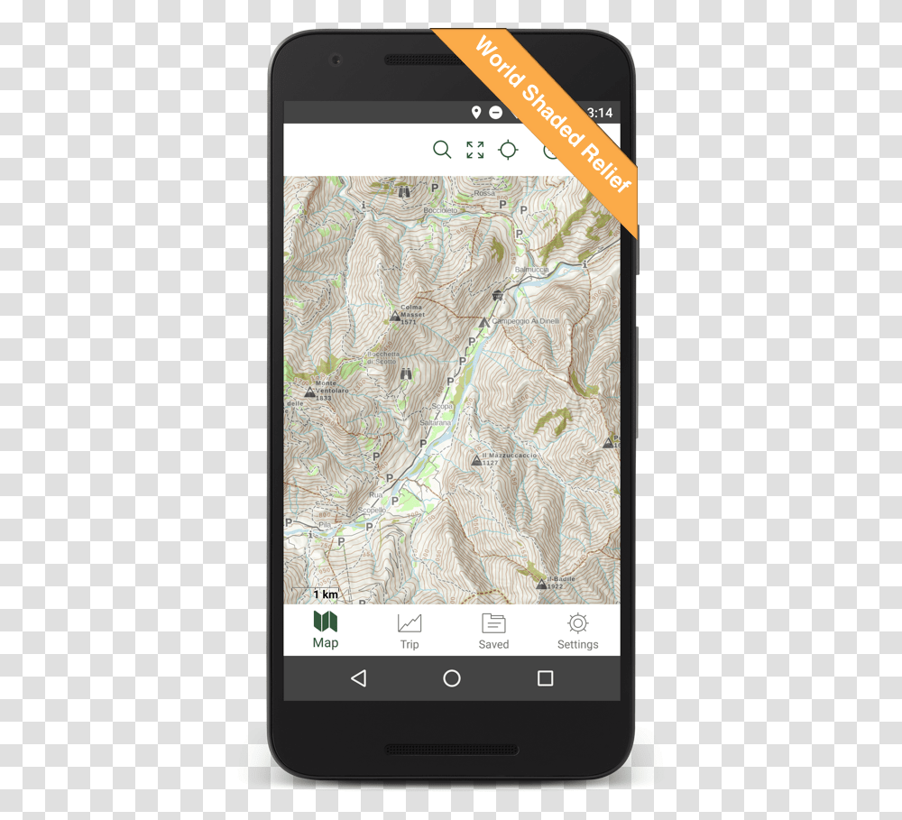 Gaia Gps World Shaded Relief Overlay Smartphone, Mobile Phone, Electronics, Cell Phone, Rug Transparent Png