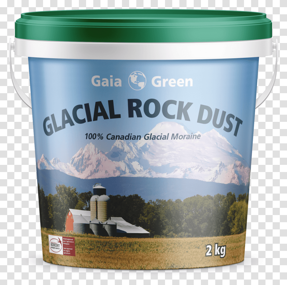 Gaia Green Glacial Rock Dust Gaia Green 4 4, Paint Container, Dessert, Food, Bucket Transparent Png