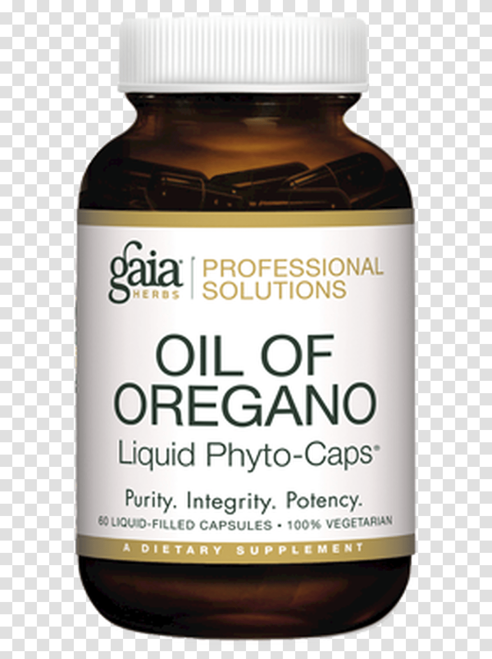 Gaia Oil Of Oregano 60 Vegcaps Gaia Herbs, Label, Bottle, Plant Transparent Png