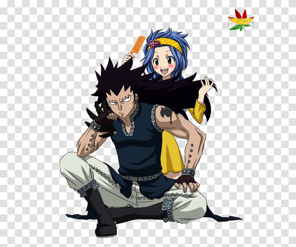 Gajeel Redfox Y Levy Mcgarden Dragon Force Fairy Tail Gajeel Comics Book Manga Person Transparent Png Pngset Com