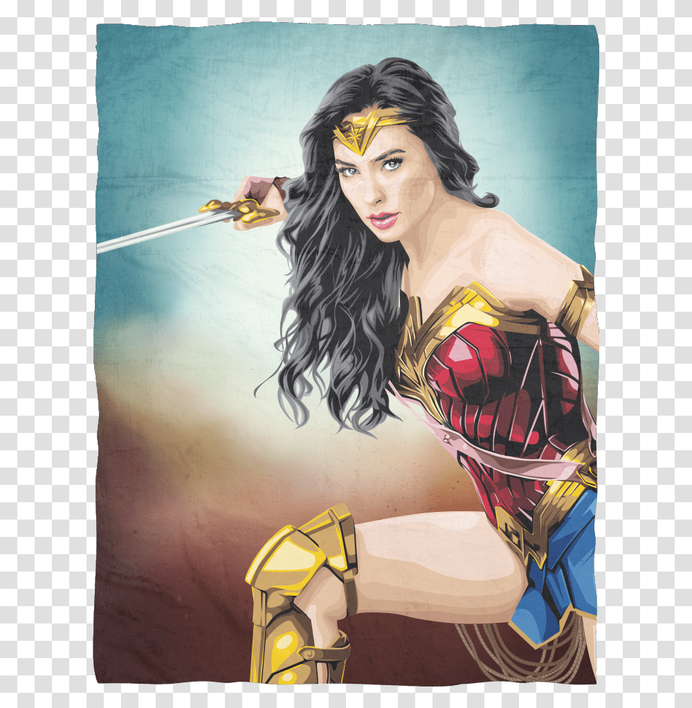 Gal Gadot Wonder Woman, Person, Drawing Transparent Png
