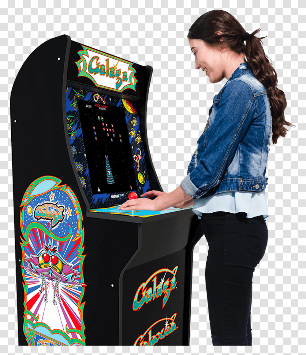 Galaga Arcade Cabinet Arcade Galaga, Person, Human, Arcade Game Machine, Clothing Transparent Png