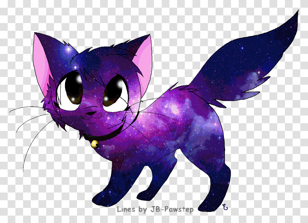 Galaxy Anime Cat Gif, Purple, Light Transparent Png