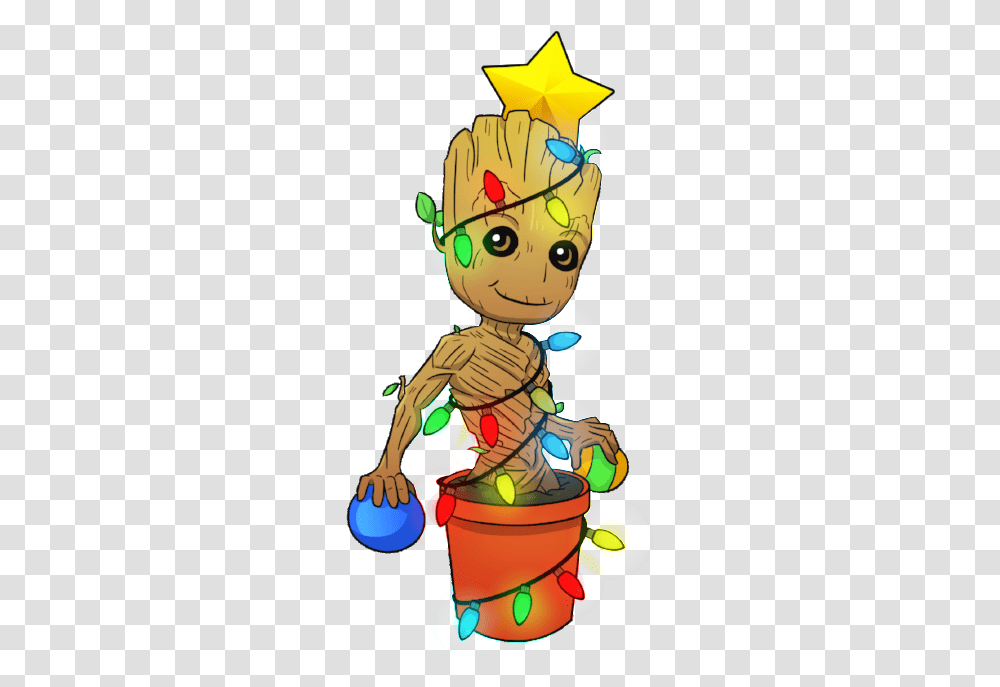 Galaxy Baby Groot Christmas Tree Fictional Character, Toy, Outdoors, Nature, Plant Transparent Png