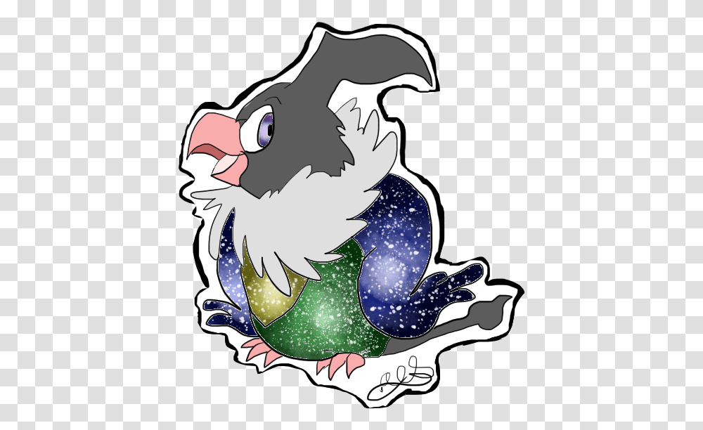 Galaxy Chatot Illustration, Outdoors, Nature, Animal, Bird Transparent Png