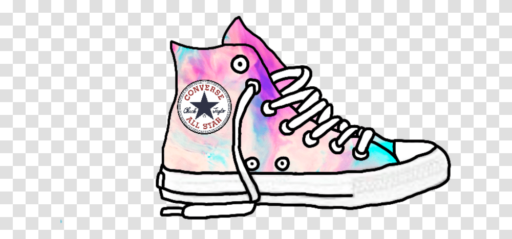 Galaxy Colorful Converse Shoes Sticker Tumblr Converse Clipart, Apparel, Footwear, Cushion Transparent Png