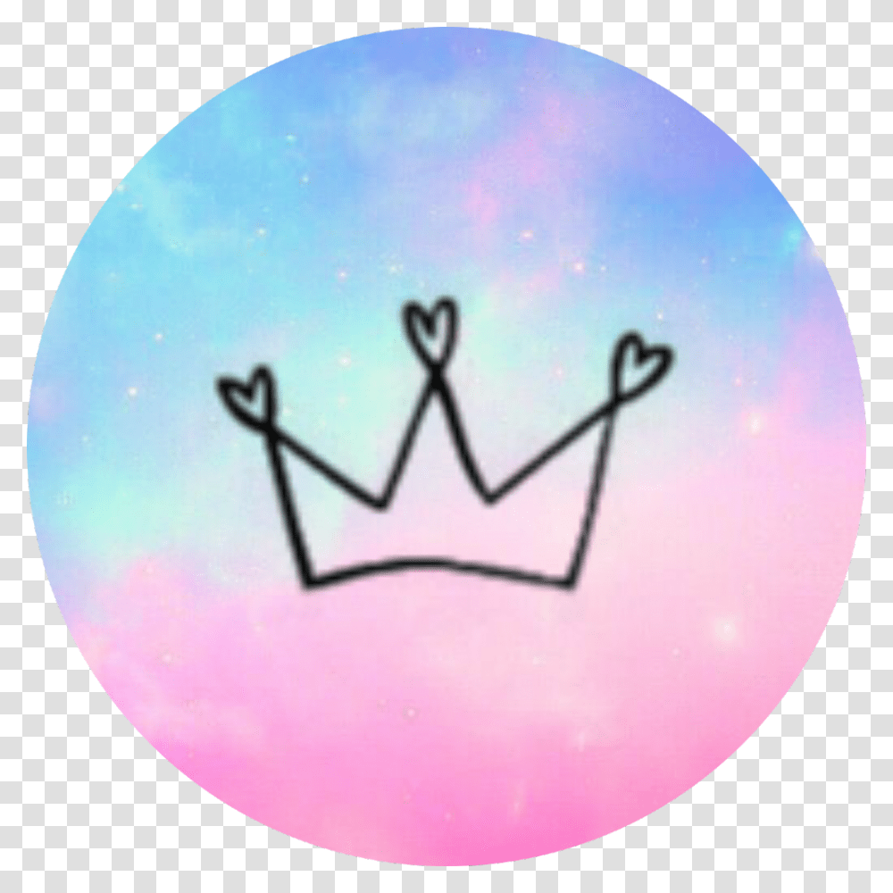 Galaxy Crown Circle Background Lineart Queen Crown With Pastel Background, Sphere, Moon, Outer Space, Night Transparent Png