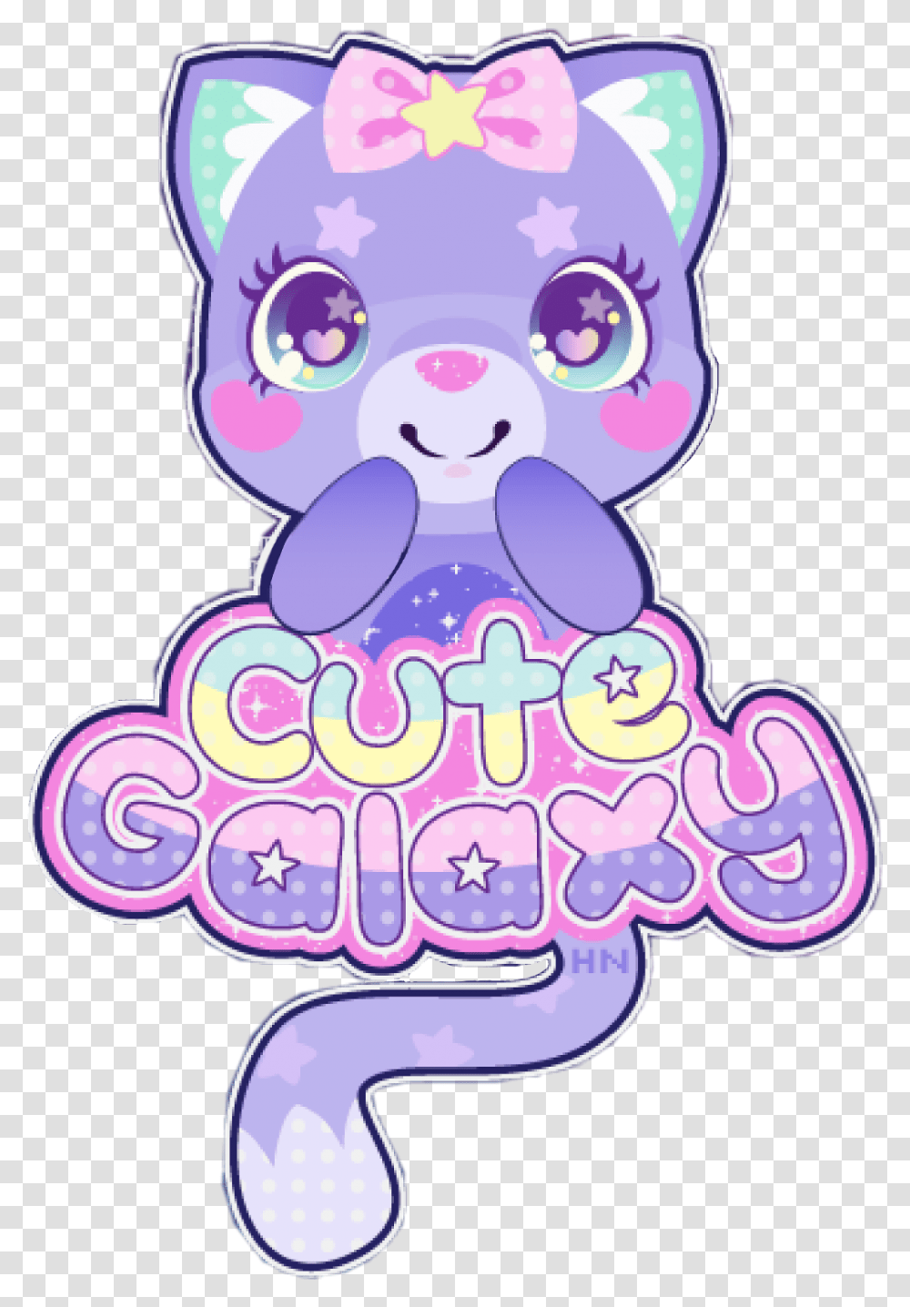 Galaxy Cute Kawaii Cat Cartoon Anime Chibi Star Galaxy Cute Kawaii Cat Transparent Png