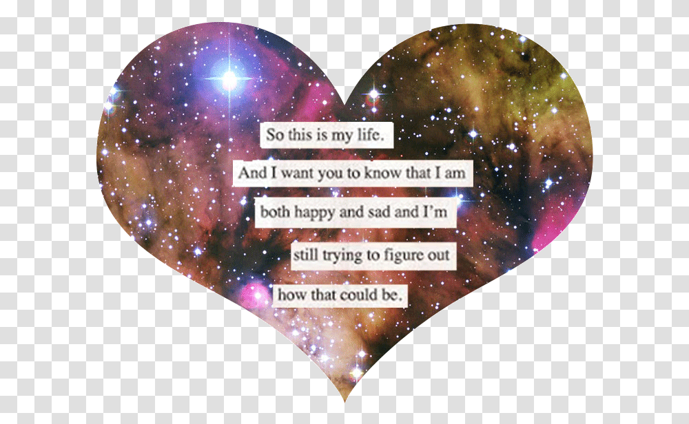 Galaxy Heart Sad Life Quotes, Advertisement, Poster, Flyer, Paper Transparent Png