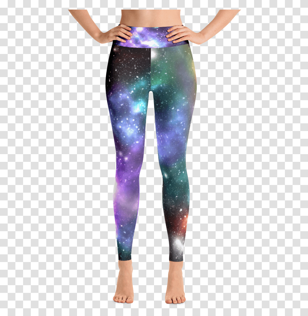 Galaxy High Waist Yoga Pants Leggings Pastel Goth Nu Cat Yoga Pants, Apparel, Tights, Person Transparent Png