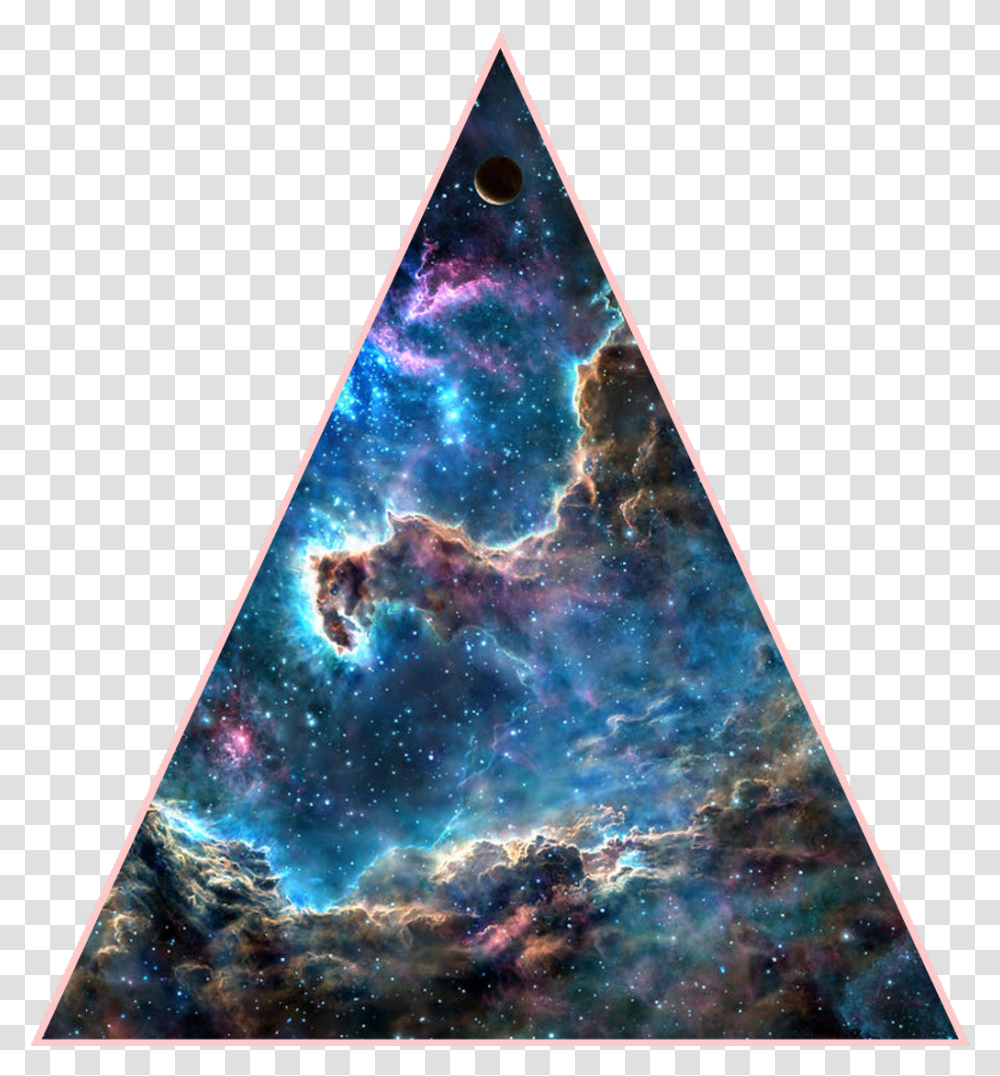 Galaxy Planets Universe Space Cosmic Nebula Cosmos Nebula, Triangle, Outer Space, Astronomy, Christmas Tree Transparent Png