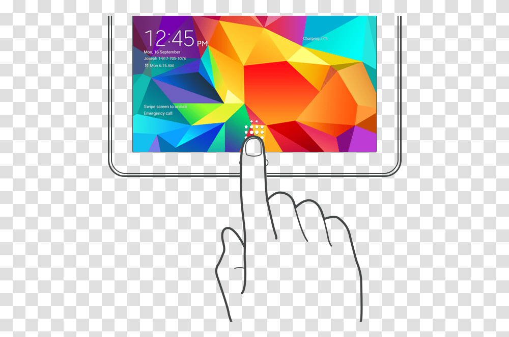 Galaxy Tab S Fingerprint Sensor Tablet Samsung, Computer, Electronics, Tablet Computer, Paper Transparent Png
