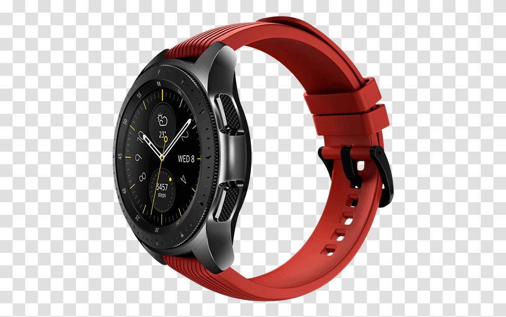 Galaxy Watch In Midnight Black On Left With Tera Catta Smasung Watch 42 Mm Black, Wristwatch, Helmet, Apparel Transparent Png