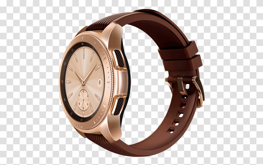 Galaxy Watch In Rose Gold On Left With Natural Rose Gold Galaxy Watch Bands, Wristwatch, Helmet, Apparel Transparent Png