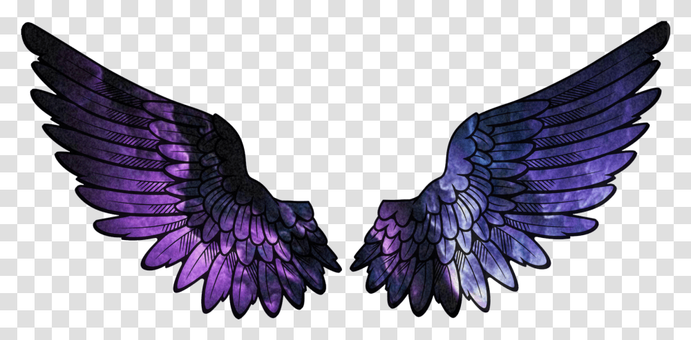 Galaxy Wings Featherwings Galaxywings Purple Gacha Life Wings, Ornament, Pattern, Fractal, Graphics Transparent Png