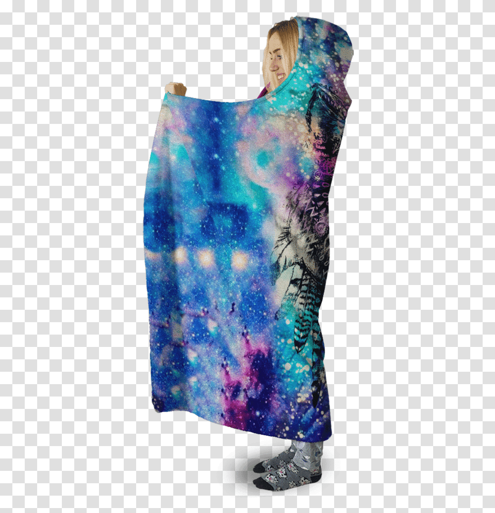 Galaxy Wolf Custom Hooded Blanket Blanket, Dye, Crystal, Purple Transparent Png