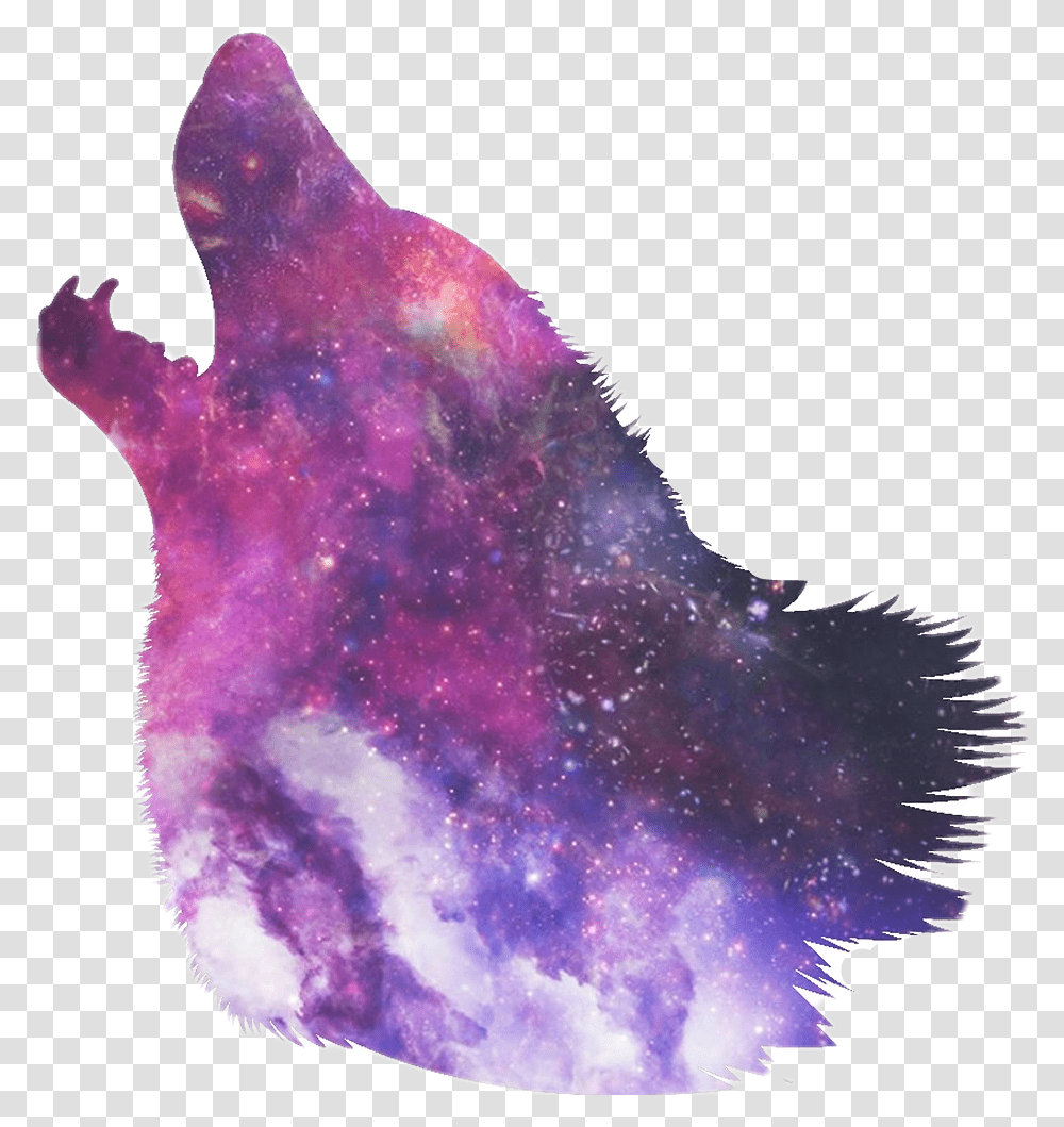 Galaxywolf Galaxy Wolf Wolf Head Howling Silhouette, Ornament, Crystal, Sea Life, Animal Transparent Png
