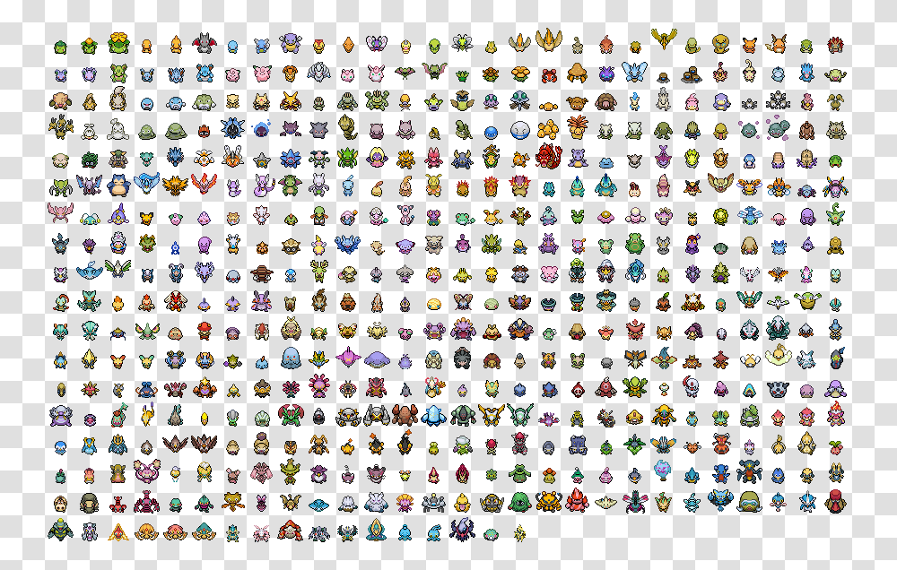 Gallery All Shiny Pokemon Sprites Pokemon Gen 7 Overworld Sprites, Number, Light Transparent Png