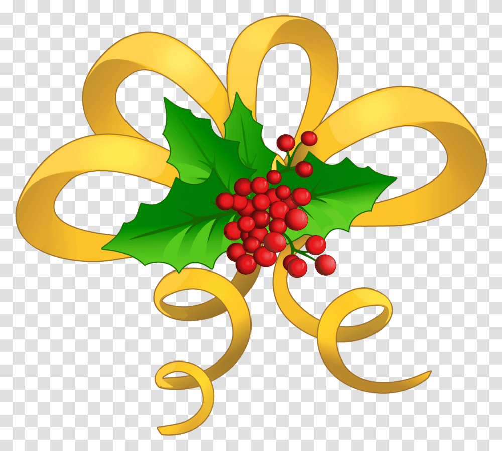 Gallery Green Christmas Bow Clip Art, Plant, Floral Design, Pattern Transparent Png