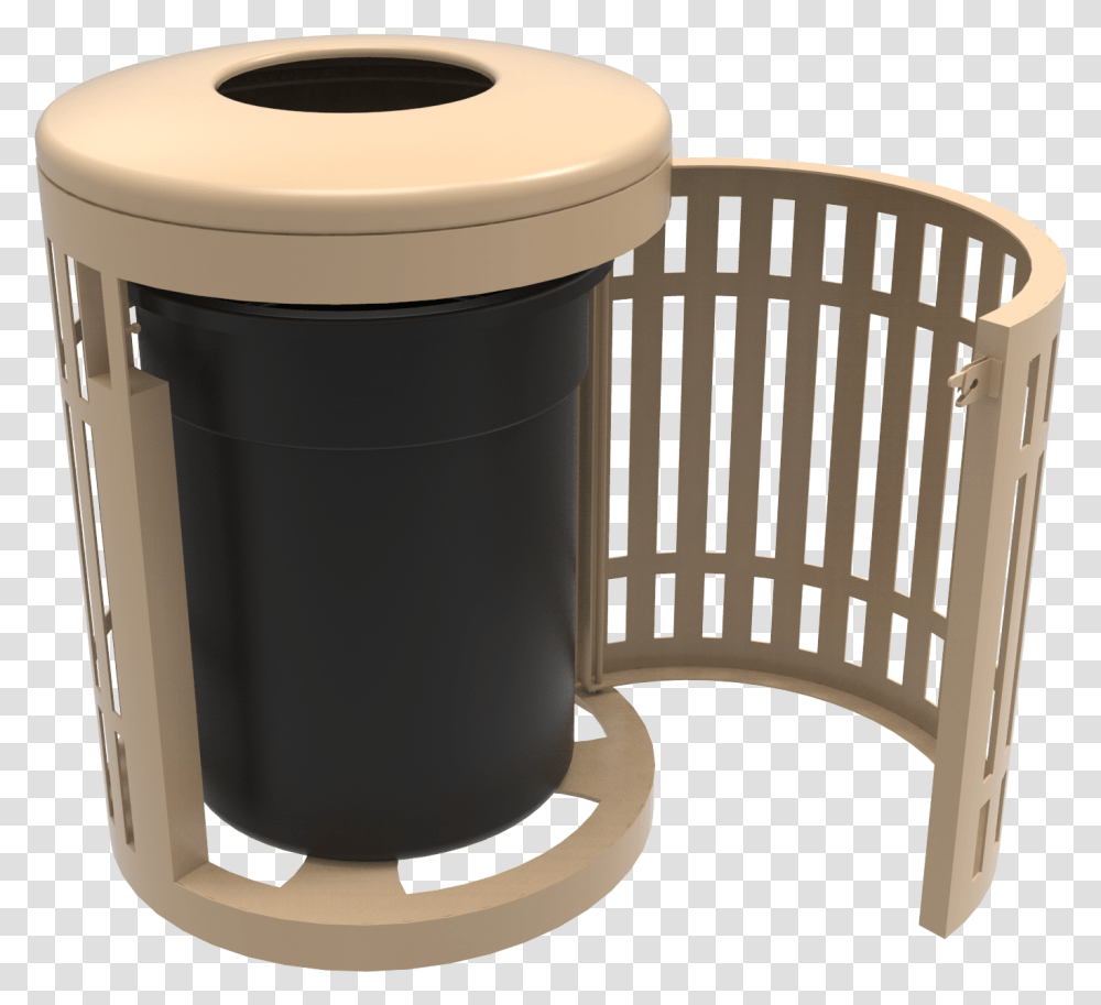 Gallon Downtown Trash Receptacle With Flattop And Lndustrial Metal Trash Bin, Cylinder, Trash Can, Tin Transparent Png